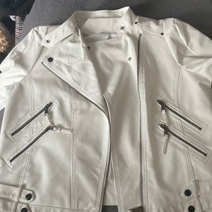 This is a White leather jacket.